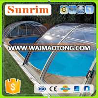 Clear Polycarbonate Panel & Aluminum Alloy Solar Telescopic Swimming Pool Cover