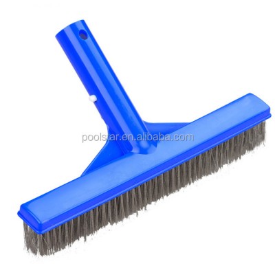 Economy  strong cleaning 10" plastic swimming pool wall floor brush with stainless steel bristle